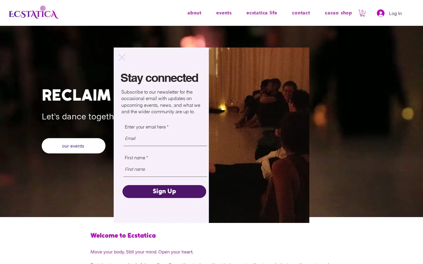 Ecstatica as it appears live in the browser
