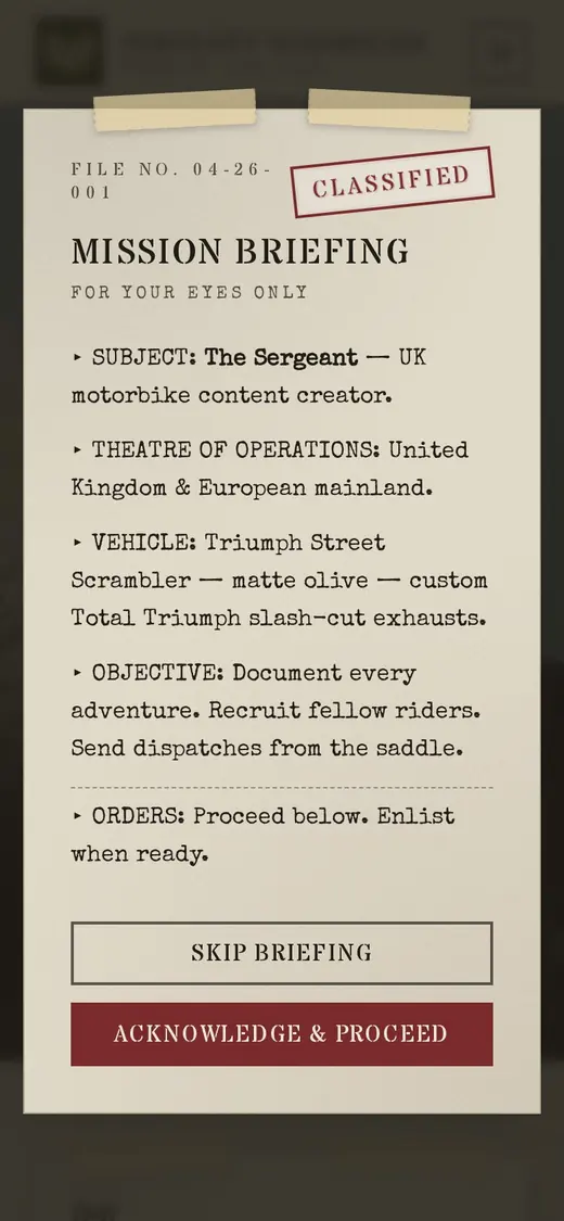 Sergeant Scrambler — Field HQ on mobile