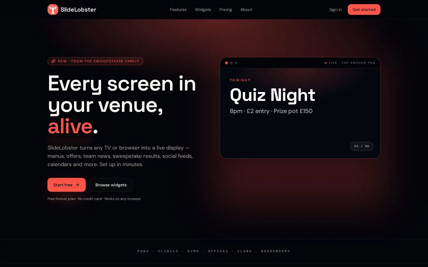 SlideLobster as it appears live in the browser